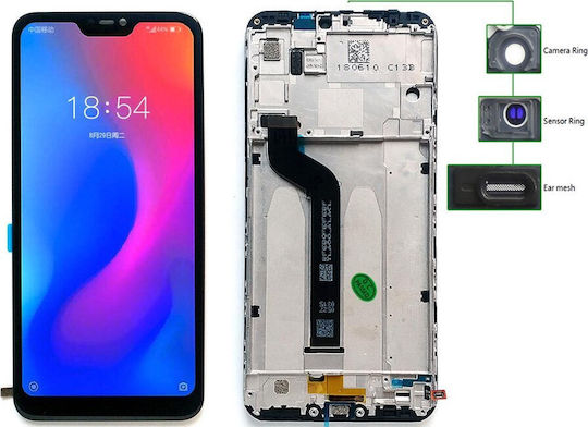 Xiaomi Οθόνη mit Touch-Mechanismus und Rahmen für Mi A2 Lite (Schwarz)