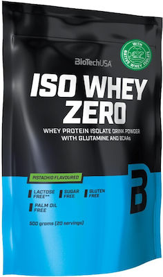Biotech USA Iso Whey Zero With Glutamine & BCAAs Proteină din Zer Fără Gluten & Lactoză cu Aromă de Fistic 500gr