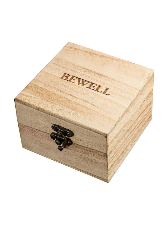 Bewell Cadmus Men's Watch 46mm Chronograph Battery with Black Wooden Bracelet
