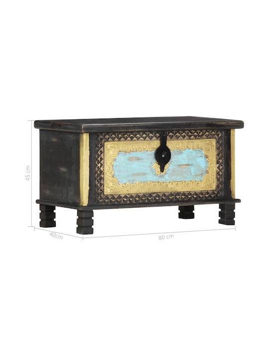 vidaXL Wooden Decorative Trunk Black 80x40x45cm