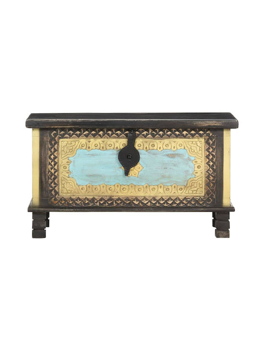 vidaXL Wooden Decorative Trunk Black 80x40x45cm
