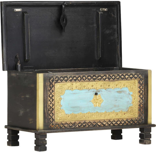 vidaXL Wooden Decorative Trunk Black 80x40x45cm