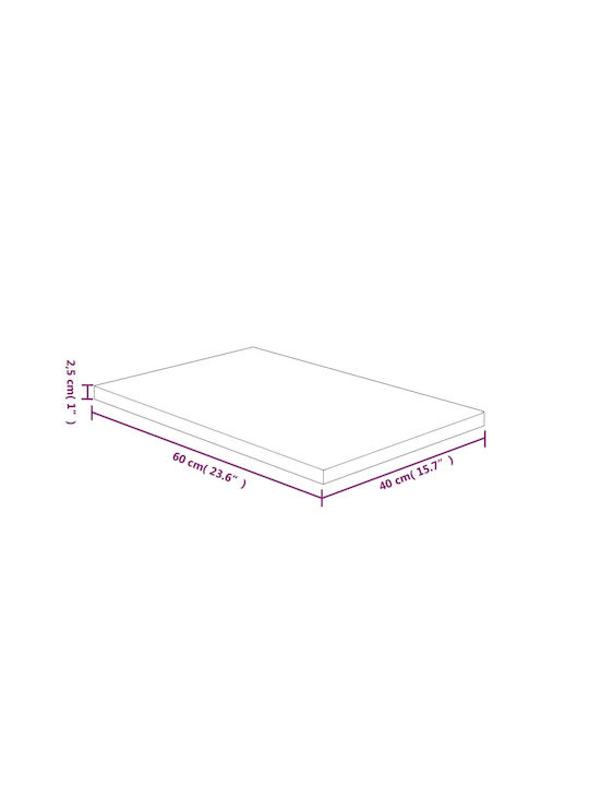 vidaXL Rectangular Bathroom Vanity Unit made of Solid Wood 60x40x2.5cm 343040 1pcs