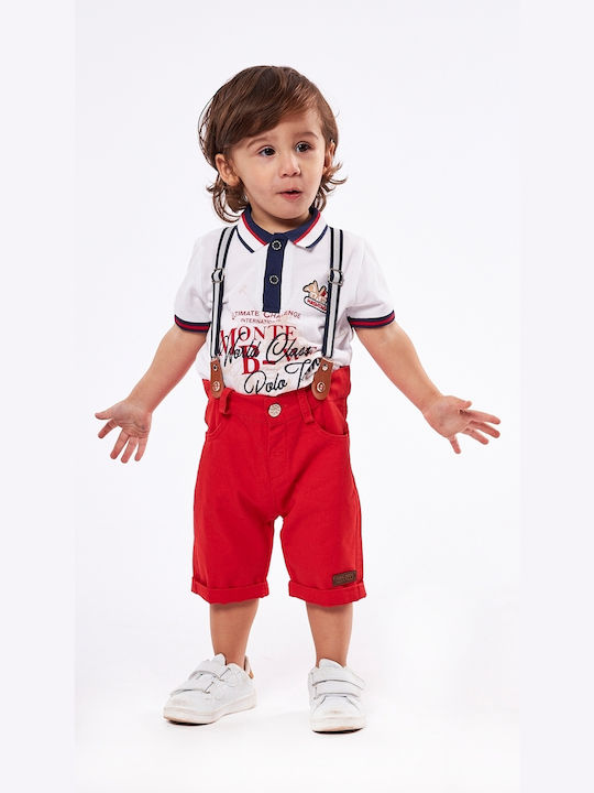 Hashtag Kids Set with Shorts Summer 3pcs Red