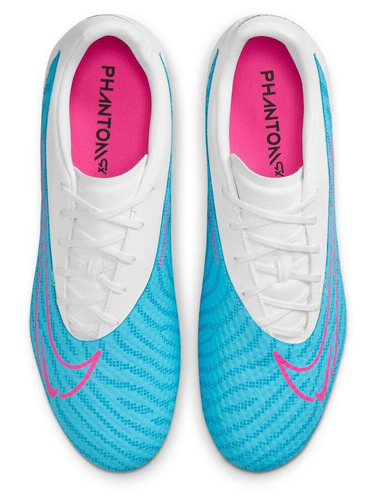 Nike Phantom GX Academy Football Shoes with Cleats Baltic Blue / White / Laser Blue / Pink Blast