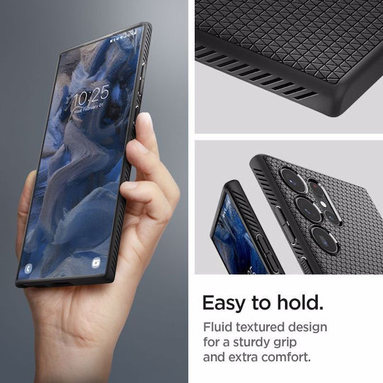 Spigen Liquid Air Back Cover Silicone Matte Black (Galaxy S23 Ultra)