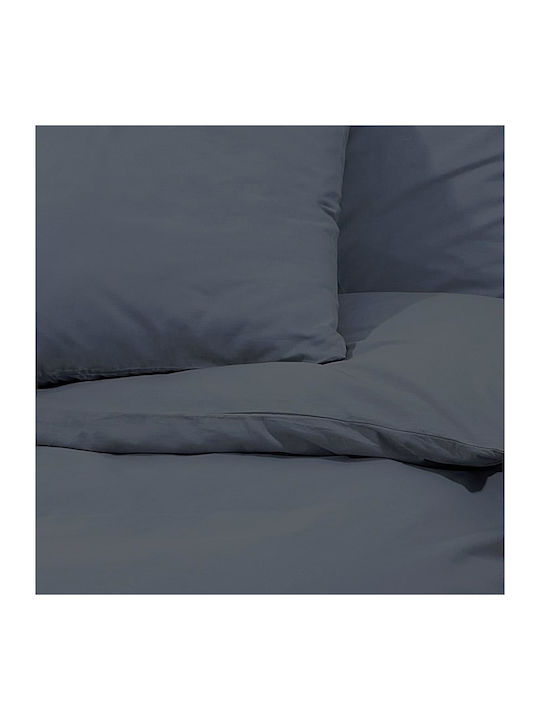 vidaXL Duvet Cover Set Cotton Double with 2 Pillowcases 200x200 Charcoal