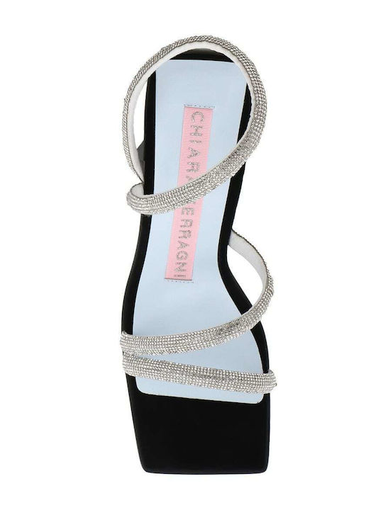Sandalen mit Strass Schwarz
