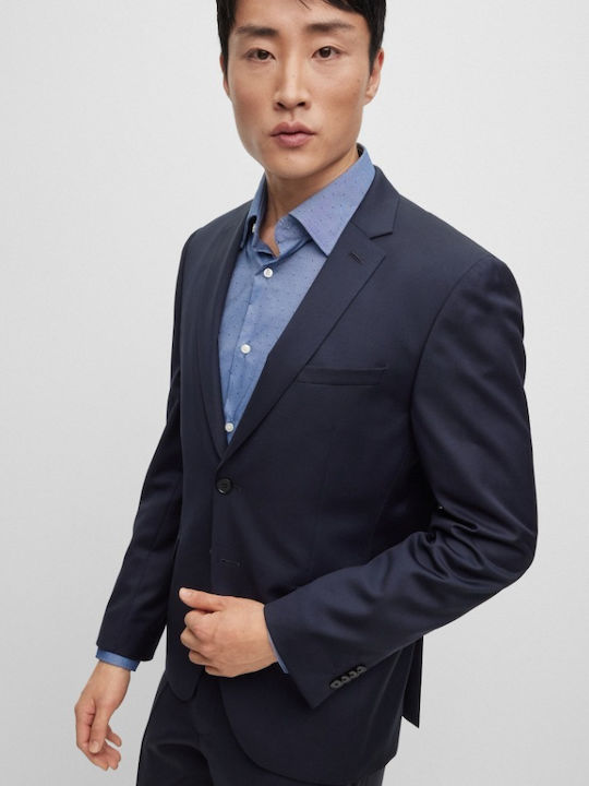 Men's Winter Suit Jacket Slim Fit Blue