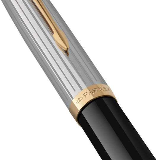 Parker Fountain Pen Medium Black Aluminum with Black Ink
