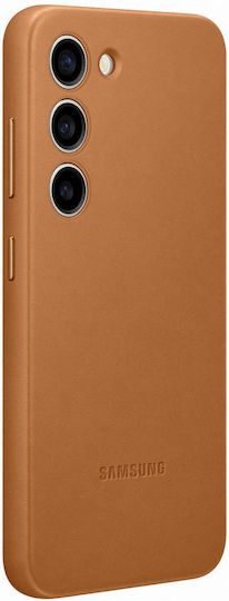 Samsung Leather Cover Back Cover Piele Camel (Galaxy S23)