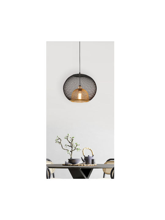 Home Lighting Μοντέρνο Κρεμαστό Φωτιστικό Μονόφωτο Μπάλα με Ντουί E27 σε Μαύρο Χρώμα