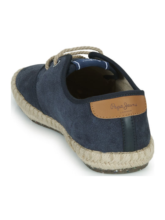 Tourist Classic Suede Men's Espadrilles in Blue Color