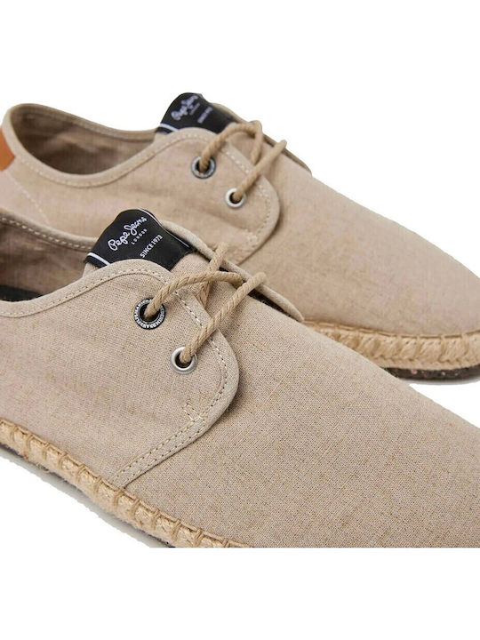 Tourist Classic Fabric Men's Espadrilles in Beige Color
