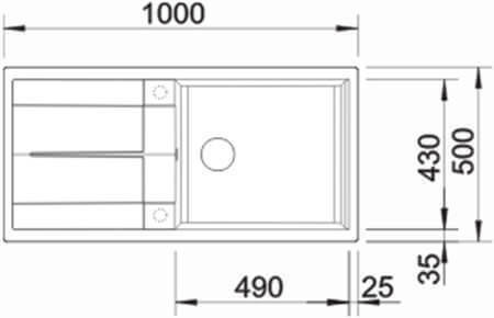 Blanco Metra XL 6 S Ένθετος από Συνθετικό Γρανίτη Μ100xΠ50cm Volcano Grey