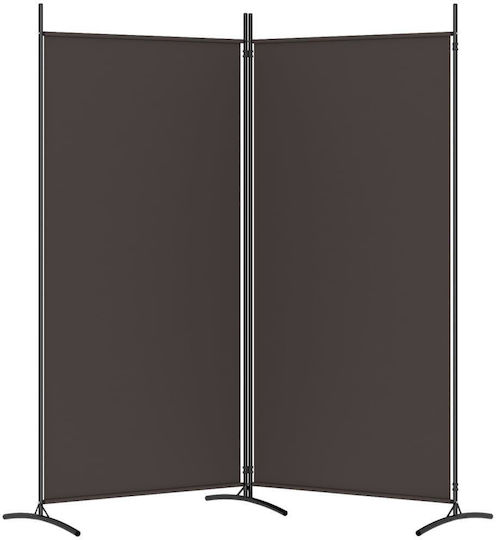 vidaXL Decorative Room Divider Fabric with 2 Panels Coffee 175x180cm