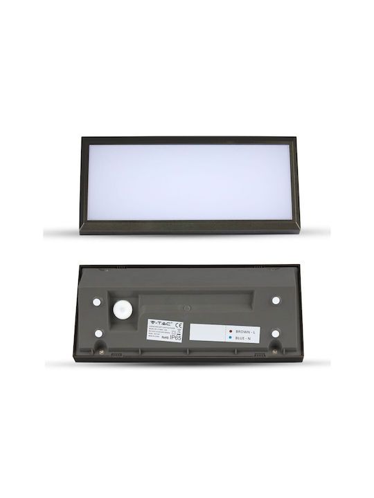 V-TAC Wandmontierte Außen-Deckenleuchte LED IP65 12W mit Kaltweiß Licht 26.5x12x8.1εκ.