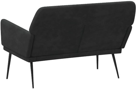 Two-Seater Velvet Couch Black 108x79x79 cm