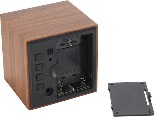 Wooden Digital Dark Brown with Red Digits