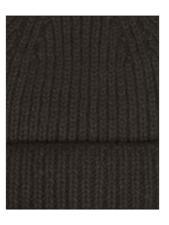 Beanie Γυναικείος Σκούφος με Rib Πλέξη σε Μαύρο χρώμα