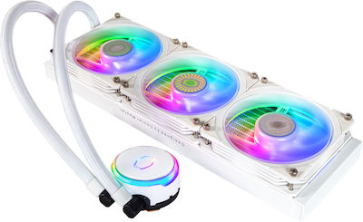 CoolerMaster Masterliquid PL360 Flux CPU Water Cooling Triple Fan 120mm for Socket AM4/AM5/1700/1200/115x with ARGB Lighting White