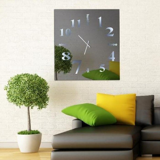Ploumatos Wall Clock Mirror Silver 104x112cm