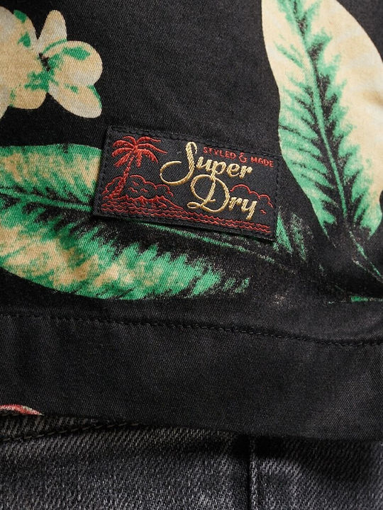 Hawaiian Short-sleeved Shirt Floral Black