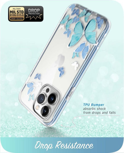 i-Blason Cosmo 360 Full Cover Σιλικόνης 2mm Σετ με Τζαμάκι Blue Fly (iPhone 14 Pro)