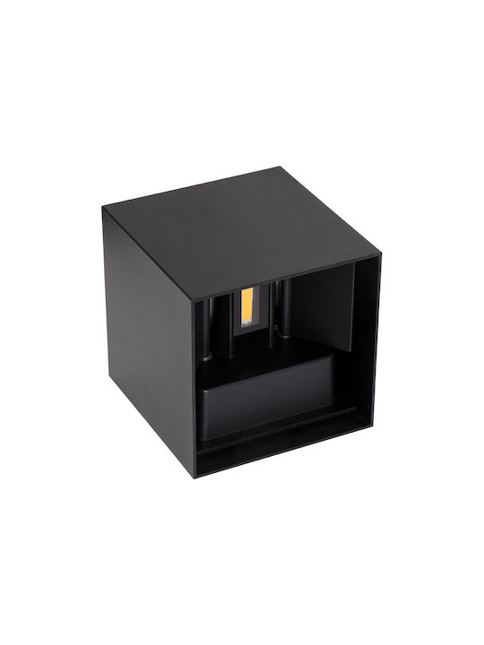 GloboStar Axis-S Επιτοίχια Εξωτερική Πλαφονιέρα LED IP65 10W με Φυσικό Λευκό Φως Διπλής Δέσμης 10x10x10εκ.