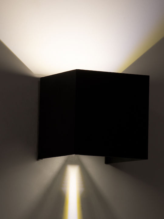 GloboStar Axis-S Επιτοίχια Εξωτερική Πλαφονιέρα LED IP65 10W με Φυσικό Λευκό Φως Διπλής Δέσμης 10x10x10εκ.