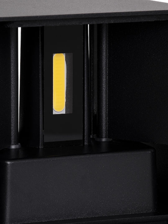 GloboStar Axis-S Επιτοίχια Εξωτερική Πλαφονιέρα LED IP65 10W με Φυσικό Λευκό Φως Διπλής Δέσμης 10x10x10εκ.