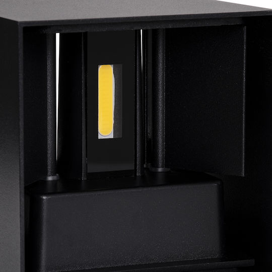 GloboStar Axis-S Επιτοίχια Εξωτερική Πλαφονιέρα LED IP65 10W με Φυσικό Λευκό Φως Διπλής Δέσμης 10x10x10εκ.