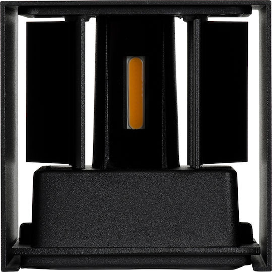 GloboStar Axis-S Επιτοίχια Εξωτερική Πλαφονιέρα LED IP65 10W με Θερμό Λευκό Φως Διπλής Δέσμης 10x10x10εκ.