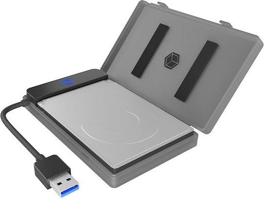 Icy Box Твърд диск кутия 2.5" SATA III с връзка USB 3.2 в Сив цвят 60979