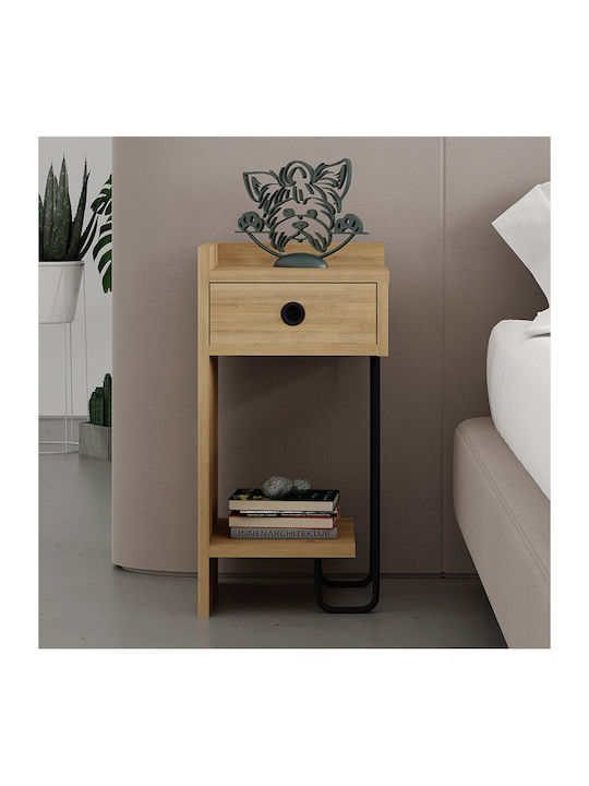 Bedside Table Sirius Wooden Natural Beech 32x30x61cm GP037-0164 1