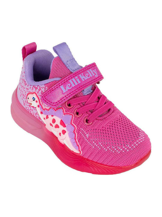 Dinosauretta Παιδικά Sneakers με Σκρατς & Φωτάκια Φούξια