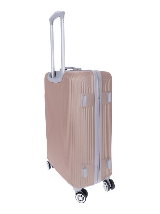 Ormi ESH312 Medium Travel Suitcase Hard Pink Gold with 4 Wheels Height 64cm
