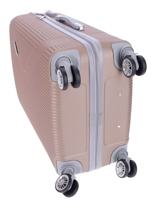 Ormi ESH312 Medium Travel Suitcase Hard Pink Gold with 4 Wheels Height 64cm