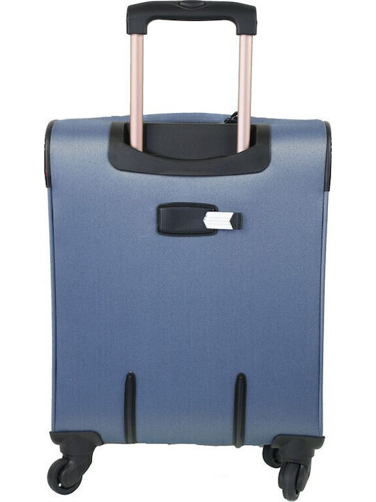 Diplomat Small The Athens Collection Cabin Fabric Blue Suitcase With 4 Wheels Height 53cm