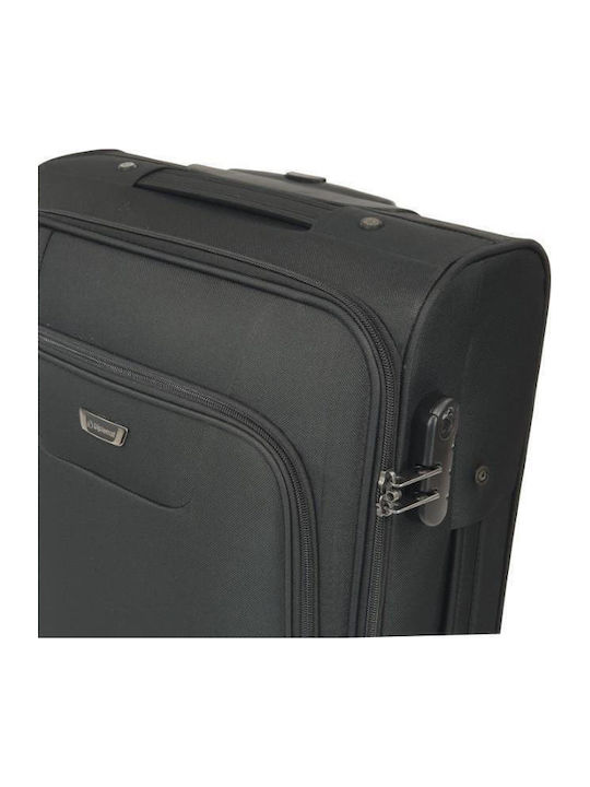 Diplomat Medium Fabric Black Suitcase With 2 Wheels Height 61cm