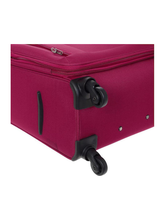 Diplomat Medium The Quattre Collection Medium Fabric Red Suitcase with 4 Wheels Height 68cm