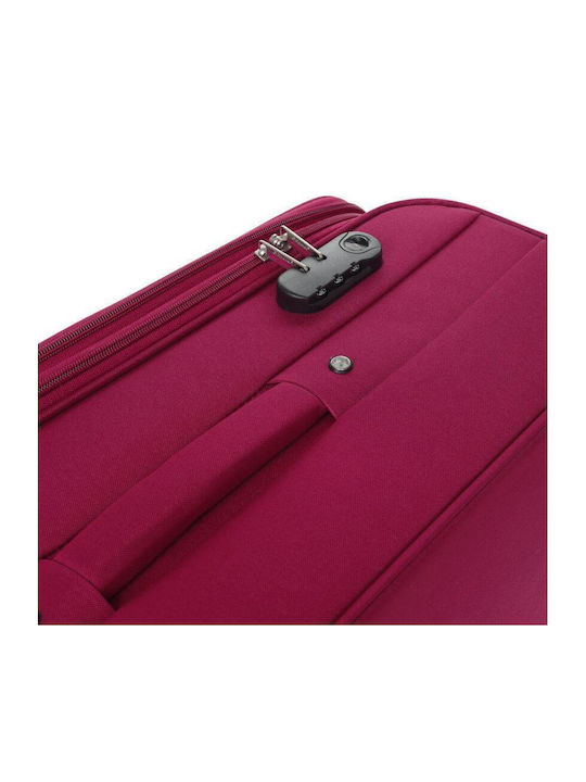 Diplomat Medium The Quattre Collection Medium Fabric Red Suitcase with 4 Wheels Height 68cm