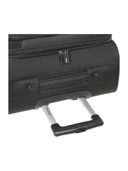 Diplomat Medium Fabric Black Suitcase With 2 Wheels Height 61cm