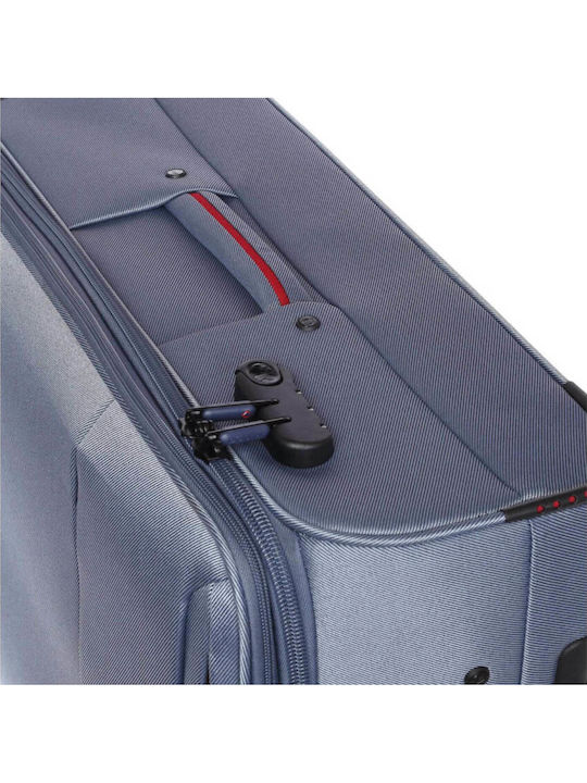 Diplomat Medium The Athens Collection Medium Fabric Blue Suitcase With 4 Wheels Height 68cm