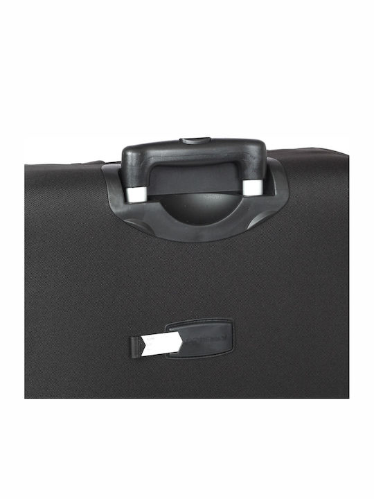 Diplomat Medium Fabric Black Suitcase With 2 Wheels Height 61cm
