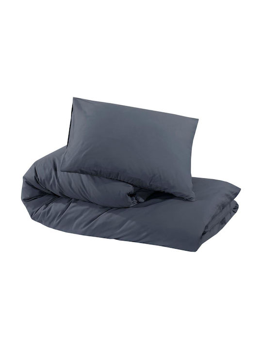 vidaXL Bettbezug-Set Doppelbett mit 2 Kissenbezügen 200x200 Charcoal