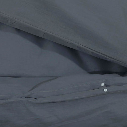 vidaXL Duvet Cover Set Single with Pillowcase 140x200 Charcoal