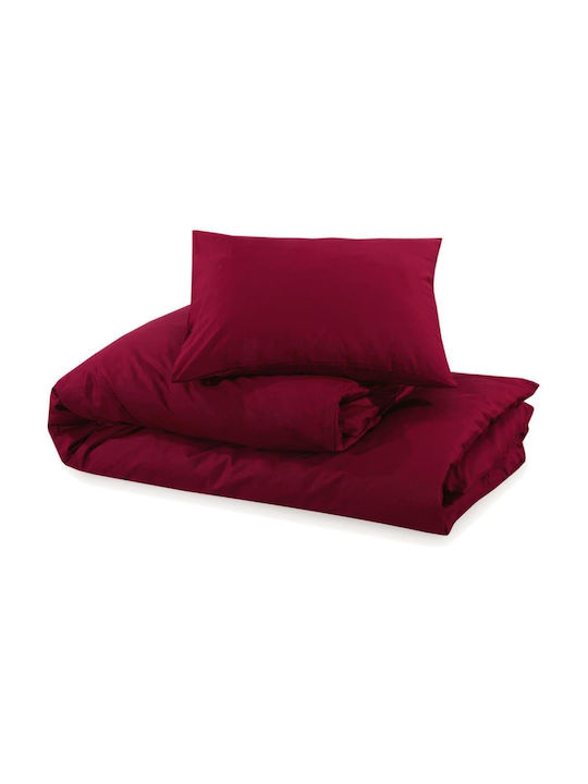 vidaXL Duvet Cover Set Queen with 2 Pillowcases 240x220 Bordeaux