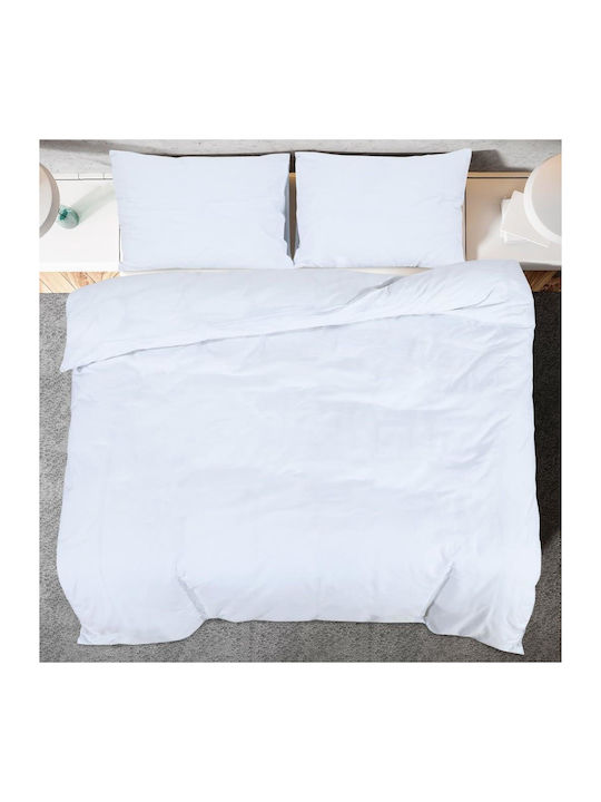 vidaXL Set Husă de Pilotă Single cu Față de Pernă 135x200 Alb