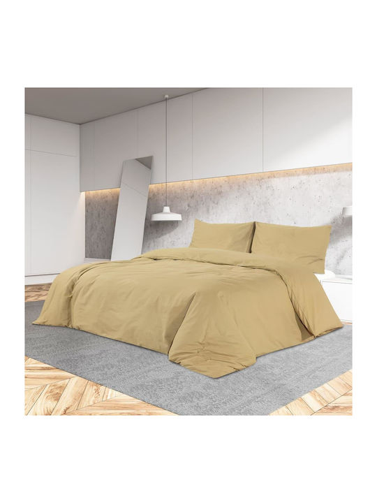 vidaXL Duvet Cover Set Single with Pillowcase 155x220 Taupe